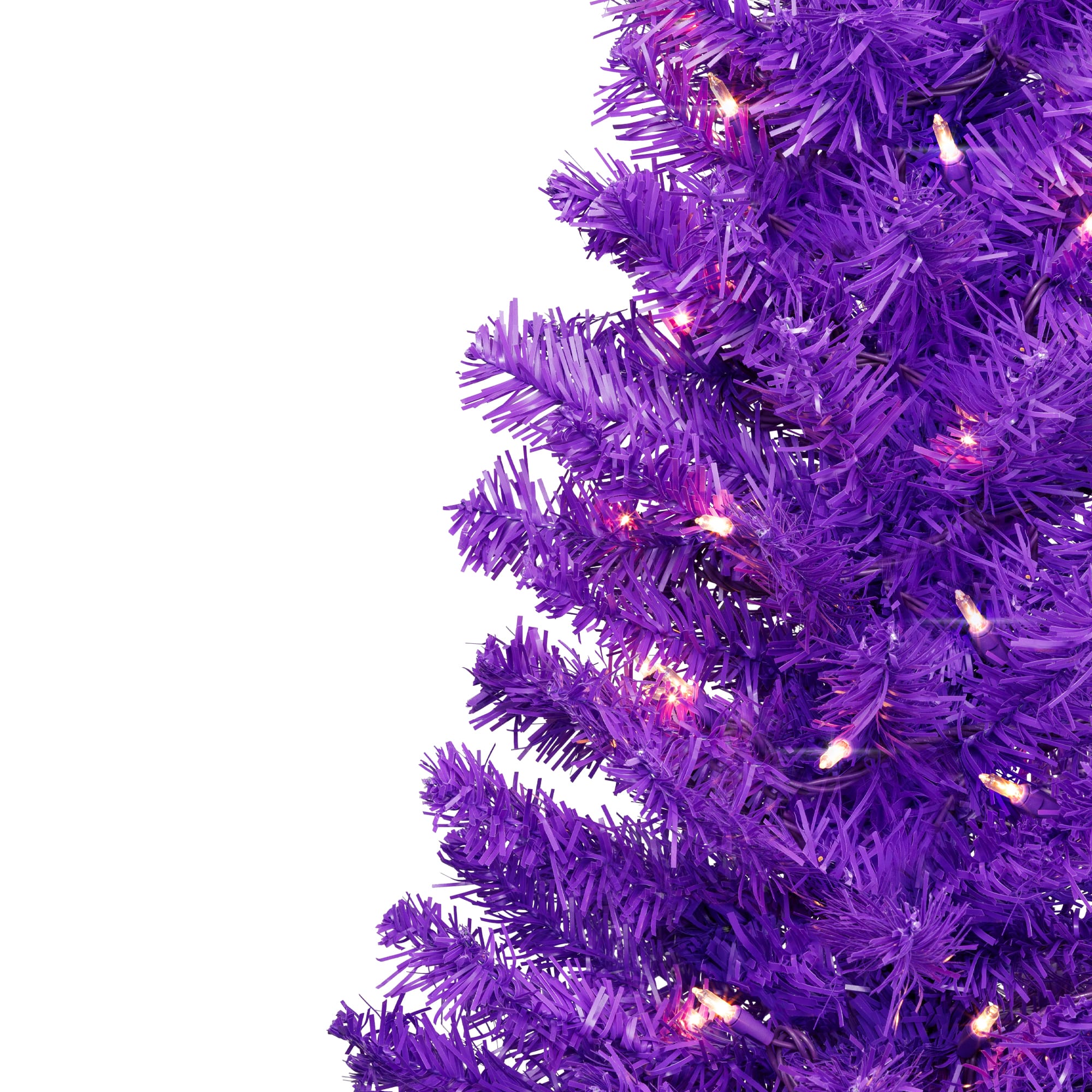 4ft. Pre-Lit Medium Purple Pine Artificial Christmas Tree, Clear Lights